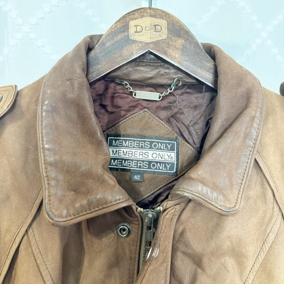 🪩 294. Vintage MEMBERS ONLY | Mens brown suede bomber jacket size 42 - Picture 3 of 13